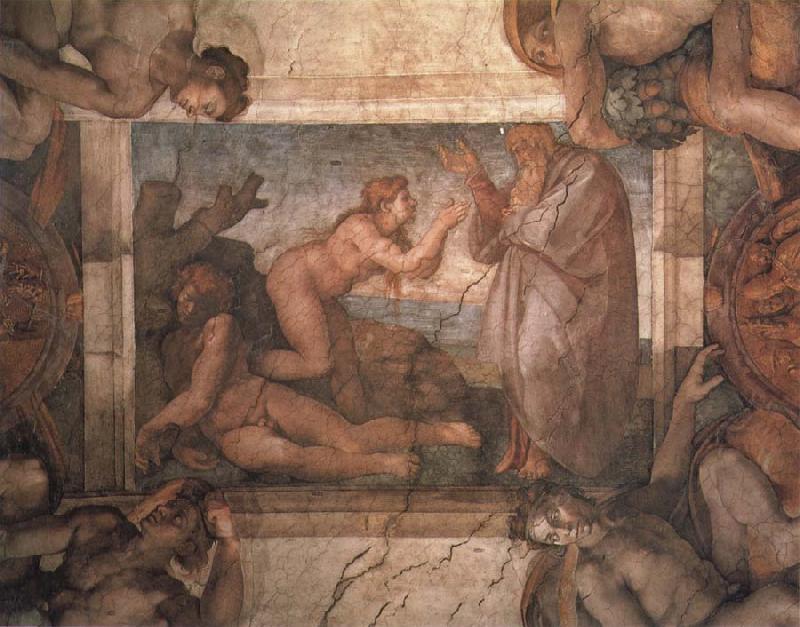 Michelangelo Buonarroti Die Erschaffung der Eva oil painting picture